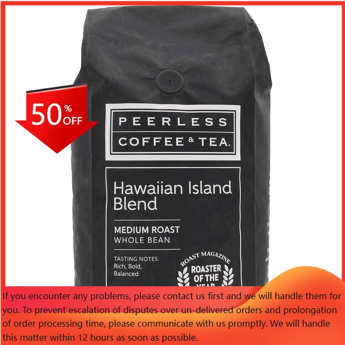 Peerless Hawaiian Island Blend Light Roast Whole Bean Coffee – 32oz