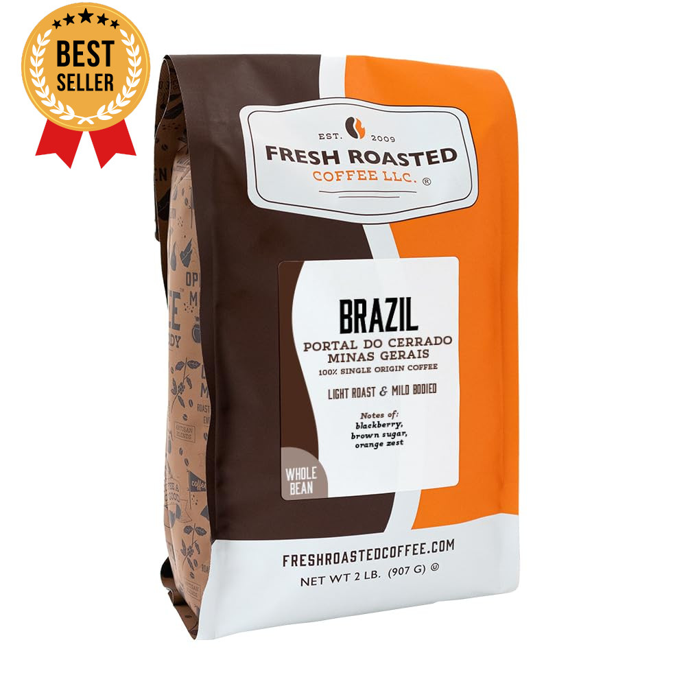 Brazil Minas Gerais Whole Bean Coffee Light Roast Kosher 2 lb 32 oz