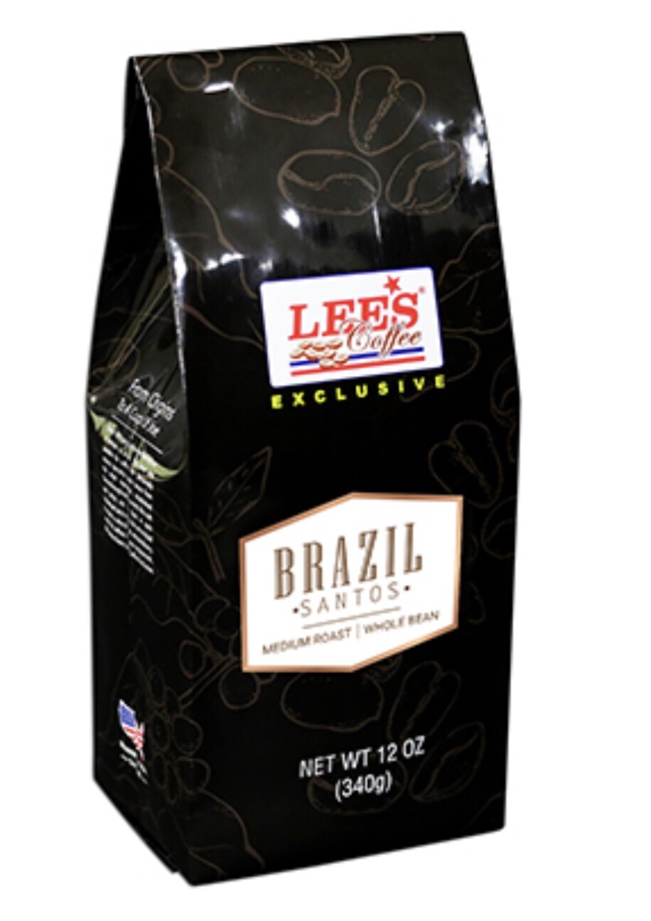Lee’s Vietnamese Coffee Brazil Santos Whole Bean 12 Oz 340 Gram Bag