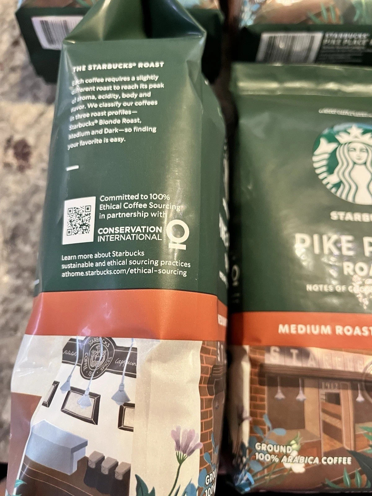 6 Bag PIKE place Starbucks Ground 18oz Bags Coffee Medium Roast Lot 6.72 pounds