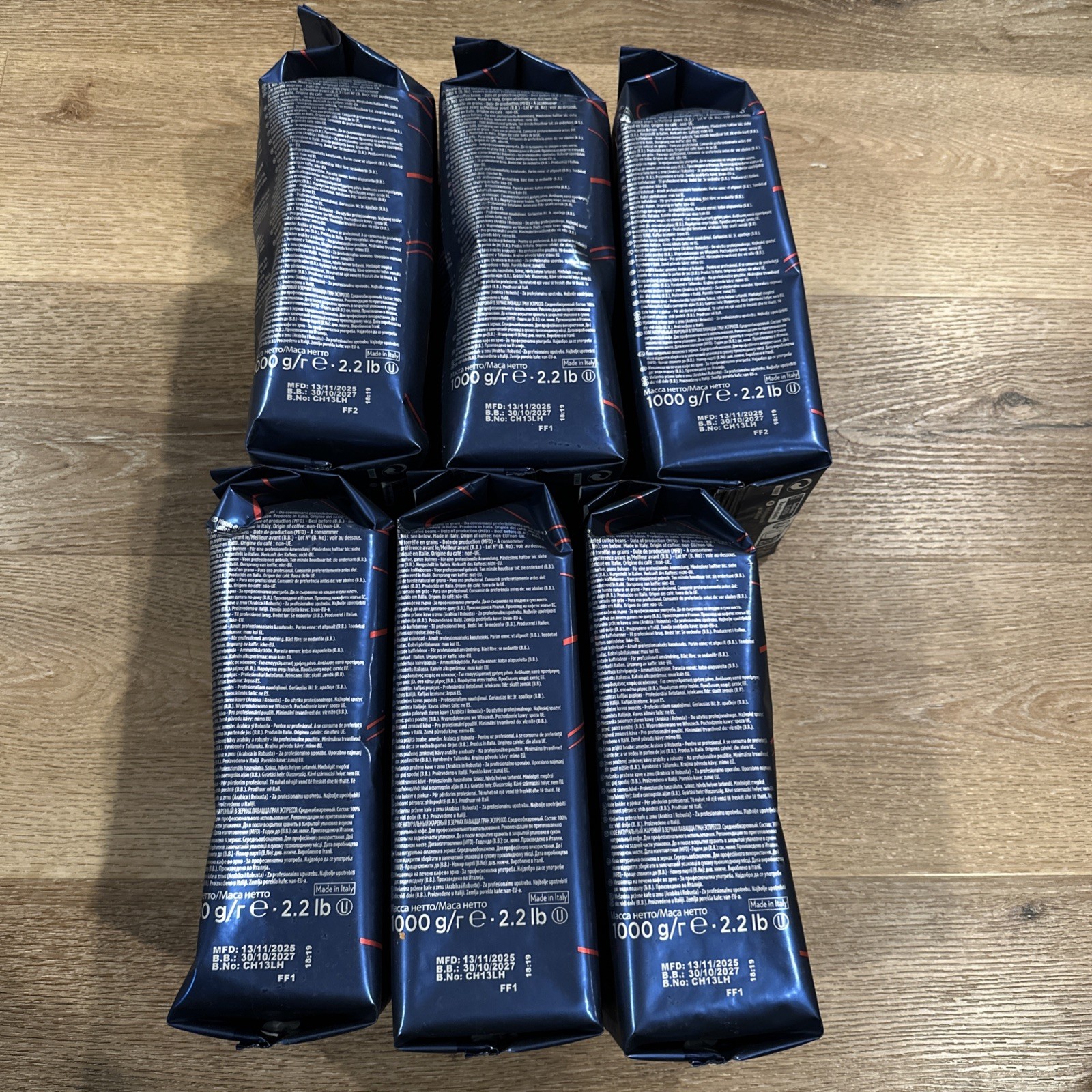 Lavazza medium roast Grand Espresso Whole Bean Coffee, Pack Of 6 2.2 Lbs Each