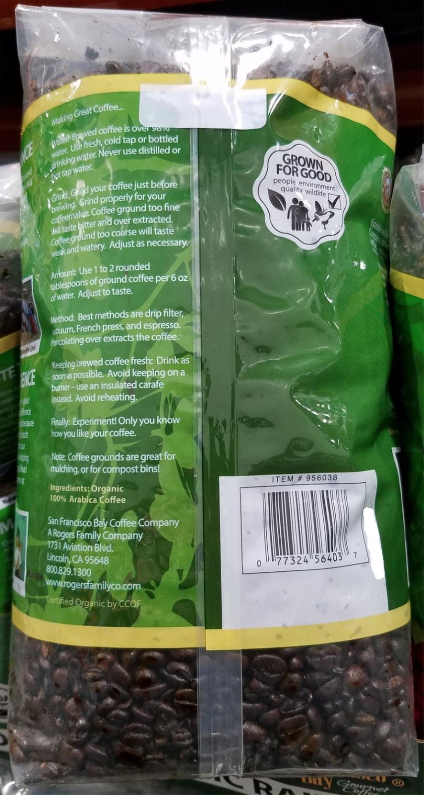 3 Pounds – 100% ORGANIC – San Francisco Bay Rainforest Blend Whole Bean Coffee