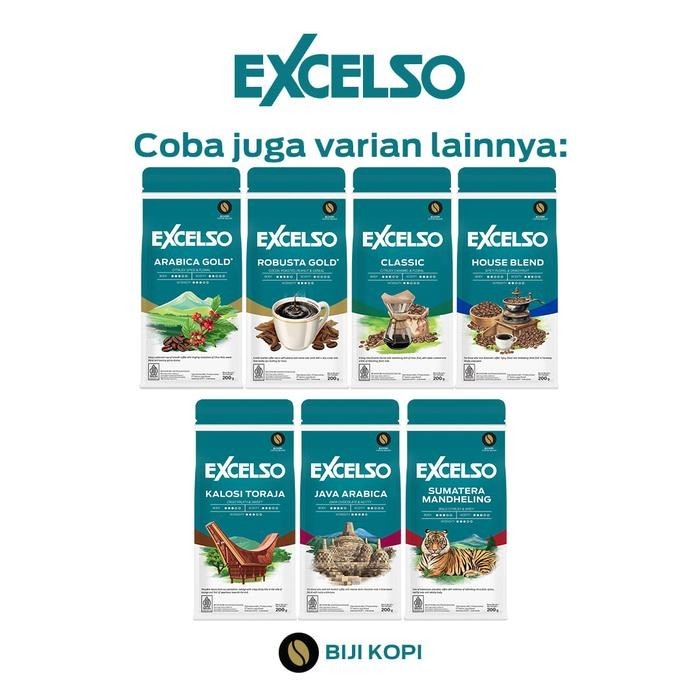 EXCELSO Indonesia Coffee Arabica Gold 200g Pack of 4 Whole Beans or Ground
