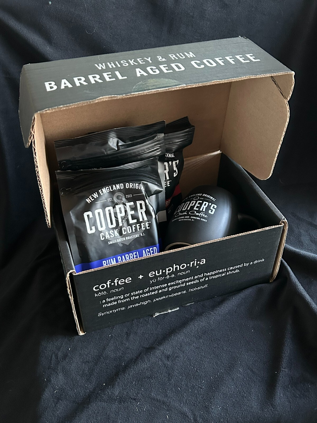 Bourbon Barrel Aged Coffee Whole Bean Set, Single Origin Sumatra Whiskey