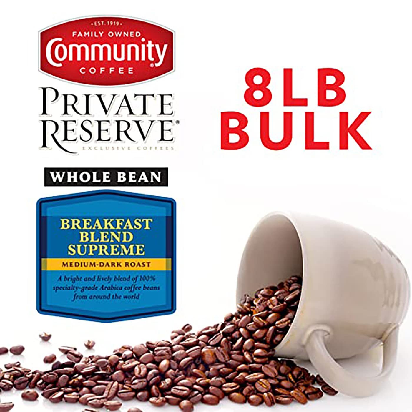 Community Coffee Private Reserve Breakfast Blend Supreme 32 Ounce (Pack of 4)
