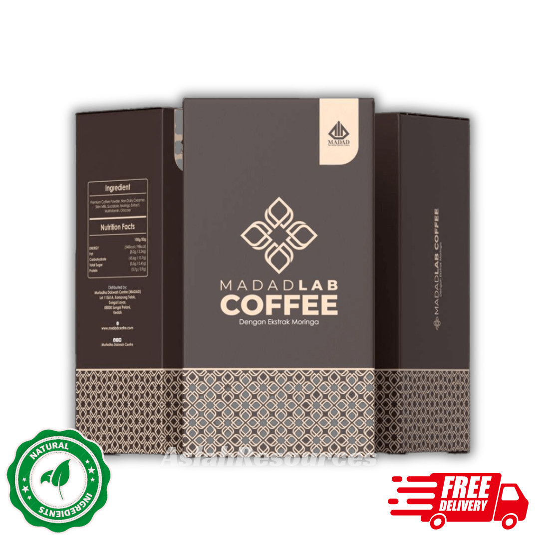 MADADLAB Moringa Coffee Healthy with Low Sugar Probiotics Multivitamins Omega 3
