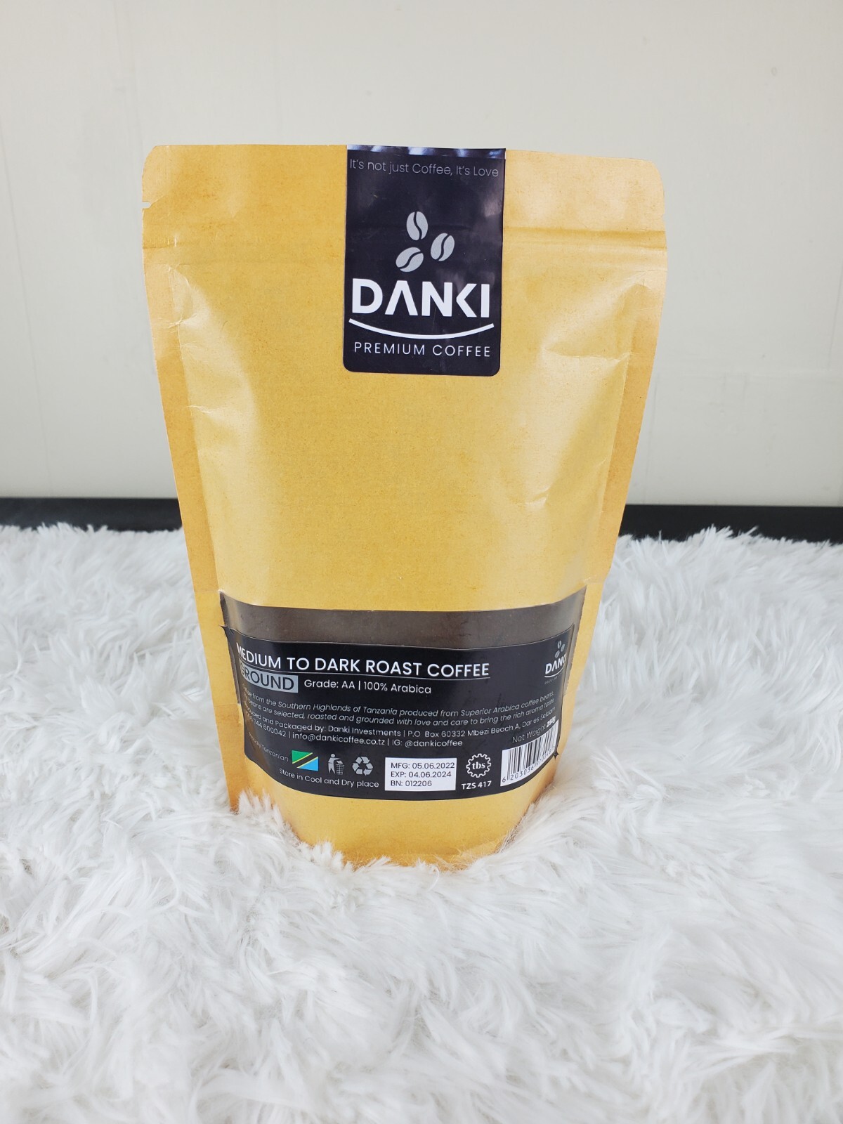 250g – Tanzania AA – Specialty Grade – Ground Danki Premium Coffee- 100% Arabica