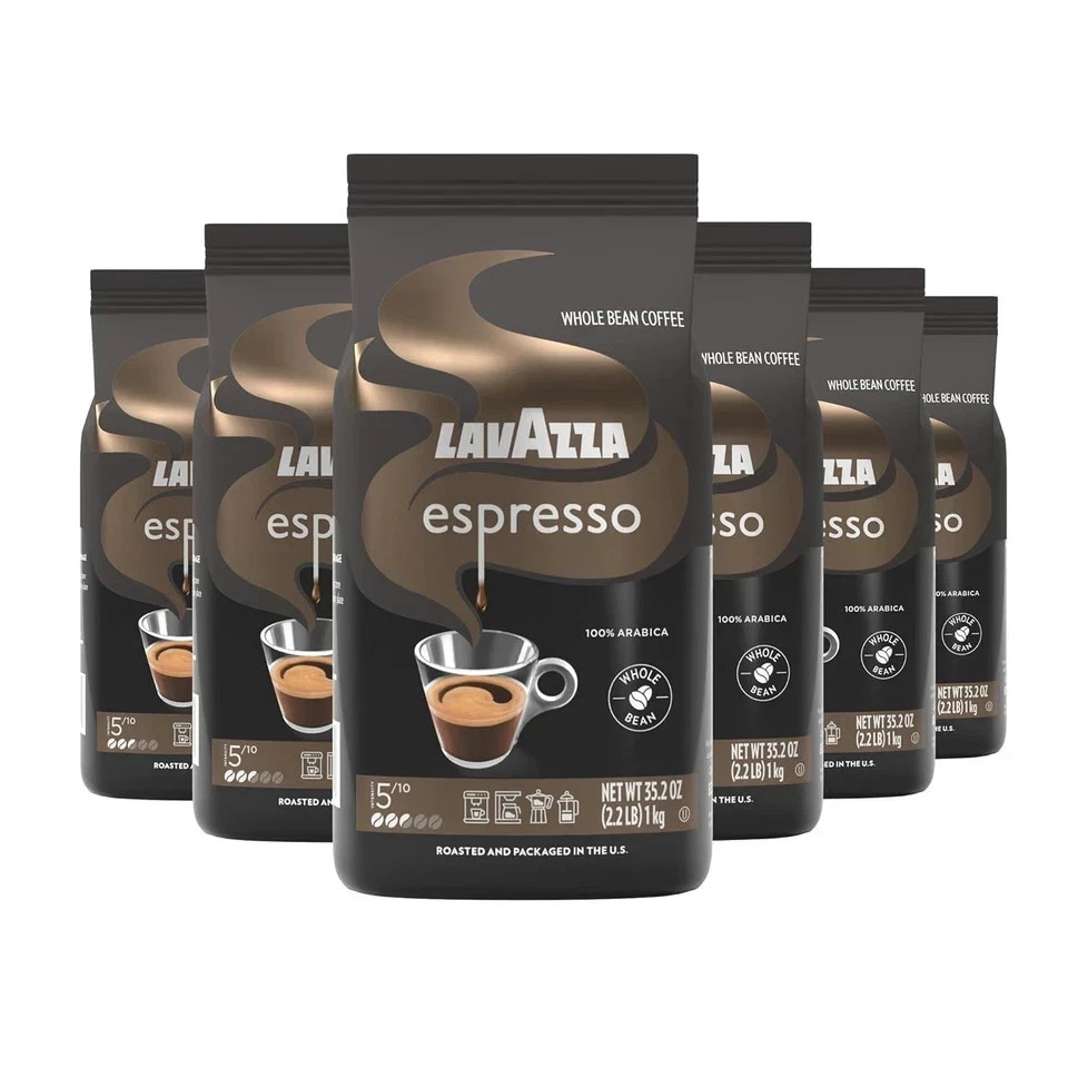 Lavazza Espresso Whole Bean Coffee Medium Roast 100% Arabica 2.2 lb Bag Pack of1