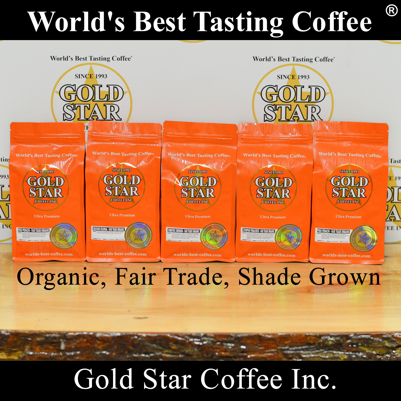 5 LB * RARE ORIGINS * FAIR TRADE / ORGANIC CERTIFIED COFFEE COMBO SPECIAL