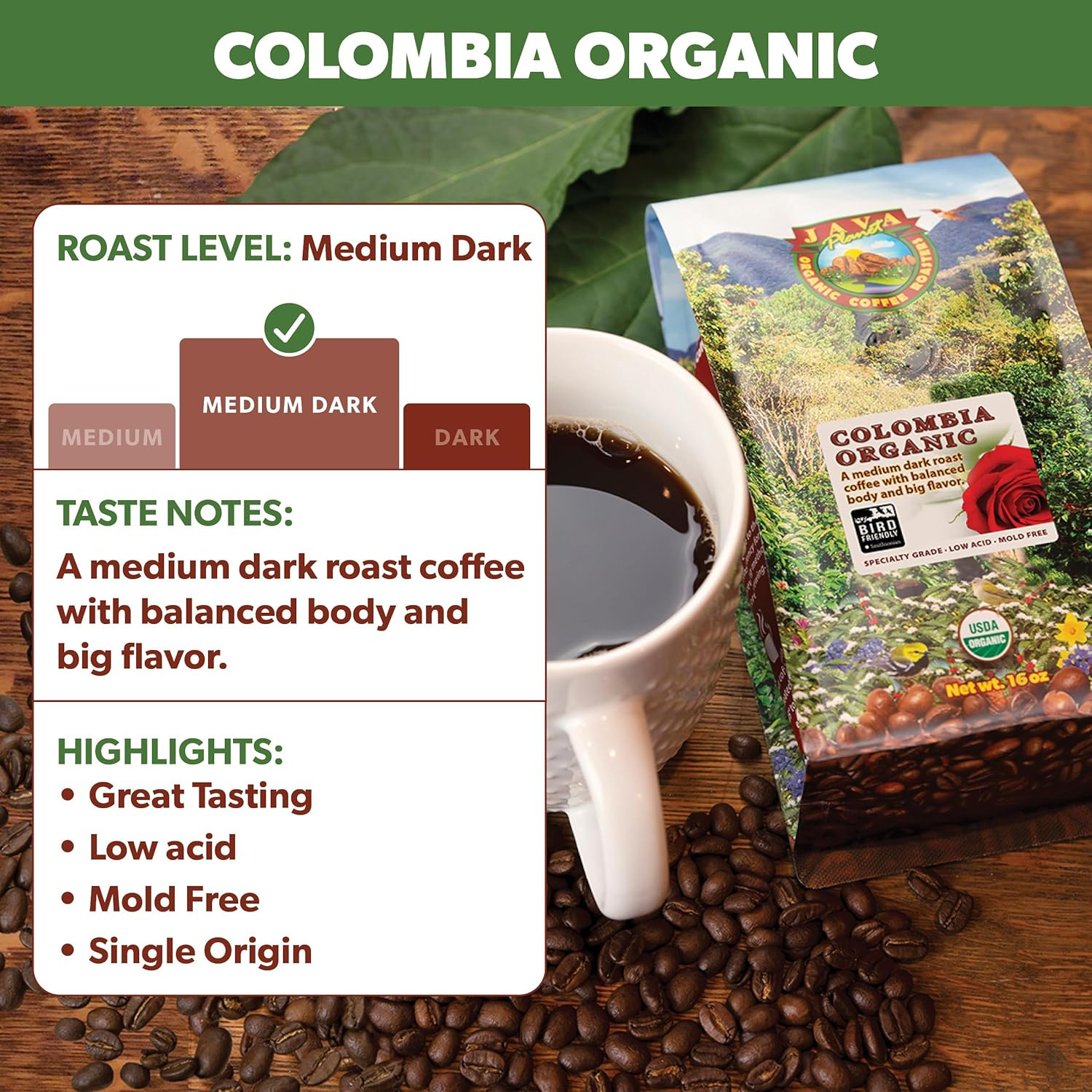 Low Acid Organic Coffee – Whole Bean, Mold-Free & Stomach Friendly by Java Plane
