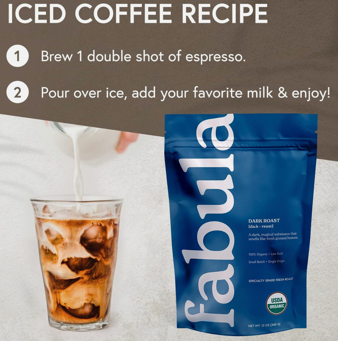 FABULA Dbl Dark Roast Whole Bean-Organic-Mold Free-Low Acid-Single Origin-NonGMO
