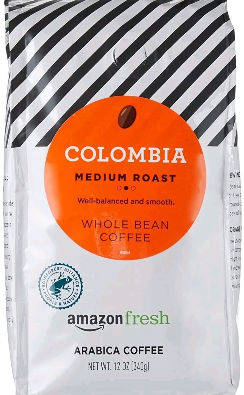 Amazon Fresh Colombia Medium Roast Whole Bean Coffee 12 oz Bag