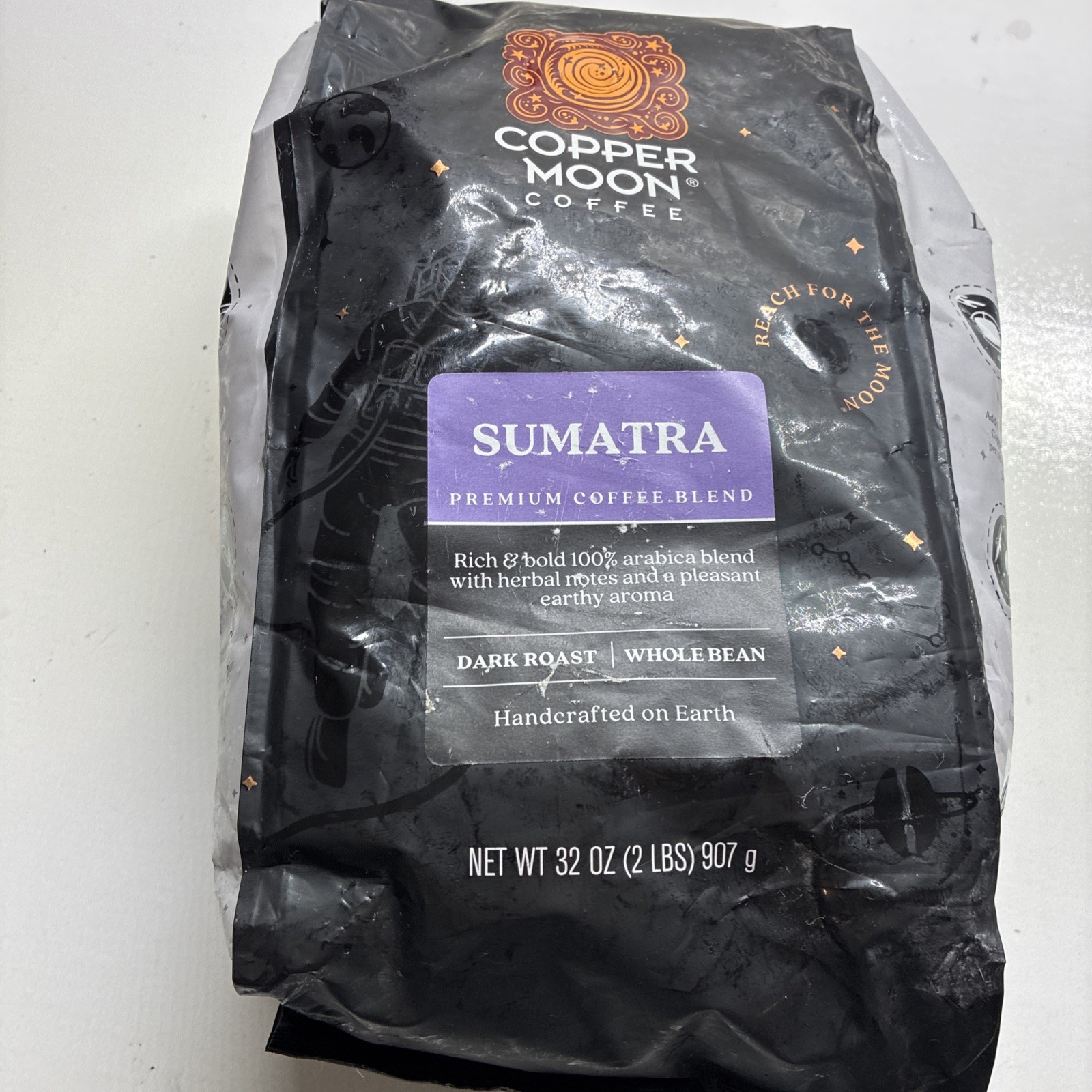 Dark Roast Whole Bean Coffee, Sumatra Blend, 2 Lb