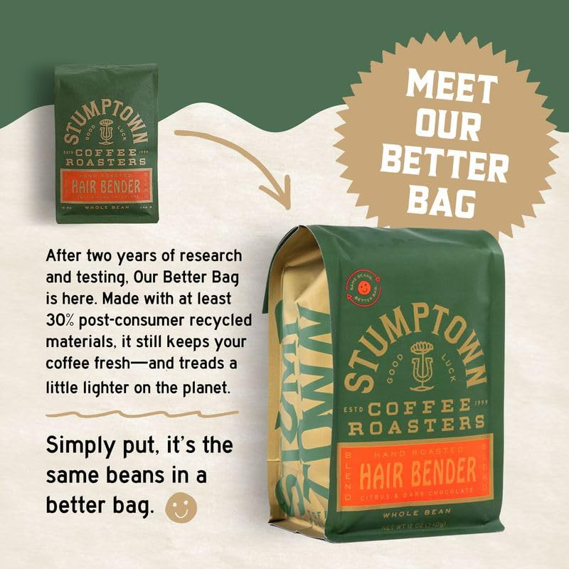 , Hair Bender – Whole Bean Coffee – 12 Ounce Bag, Flavor Notes of Citrus and Dar