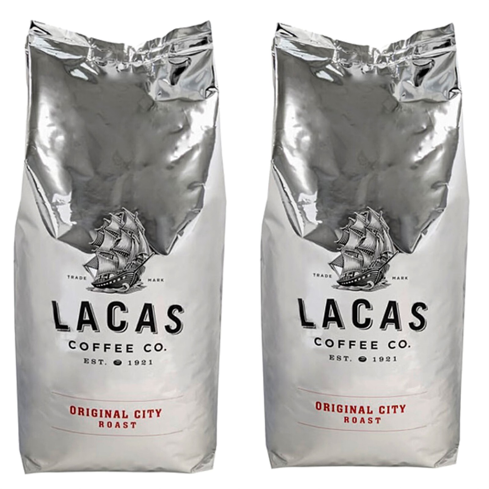 Lacas Original City Roast Whole Bean Coffee 5 lb – 2 PACK
