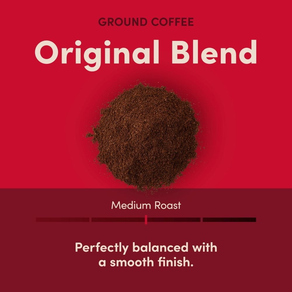 Tim Hortons Whole Bean Original Blend Ground Coffee,Medium Roast,12 oz.