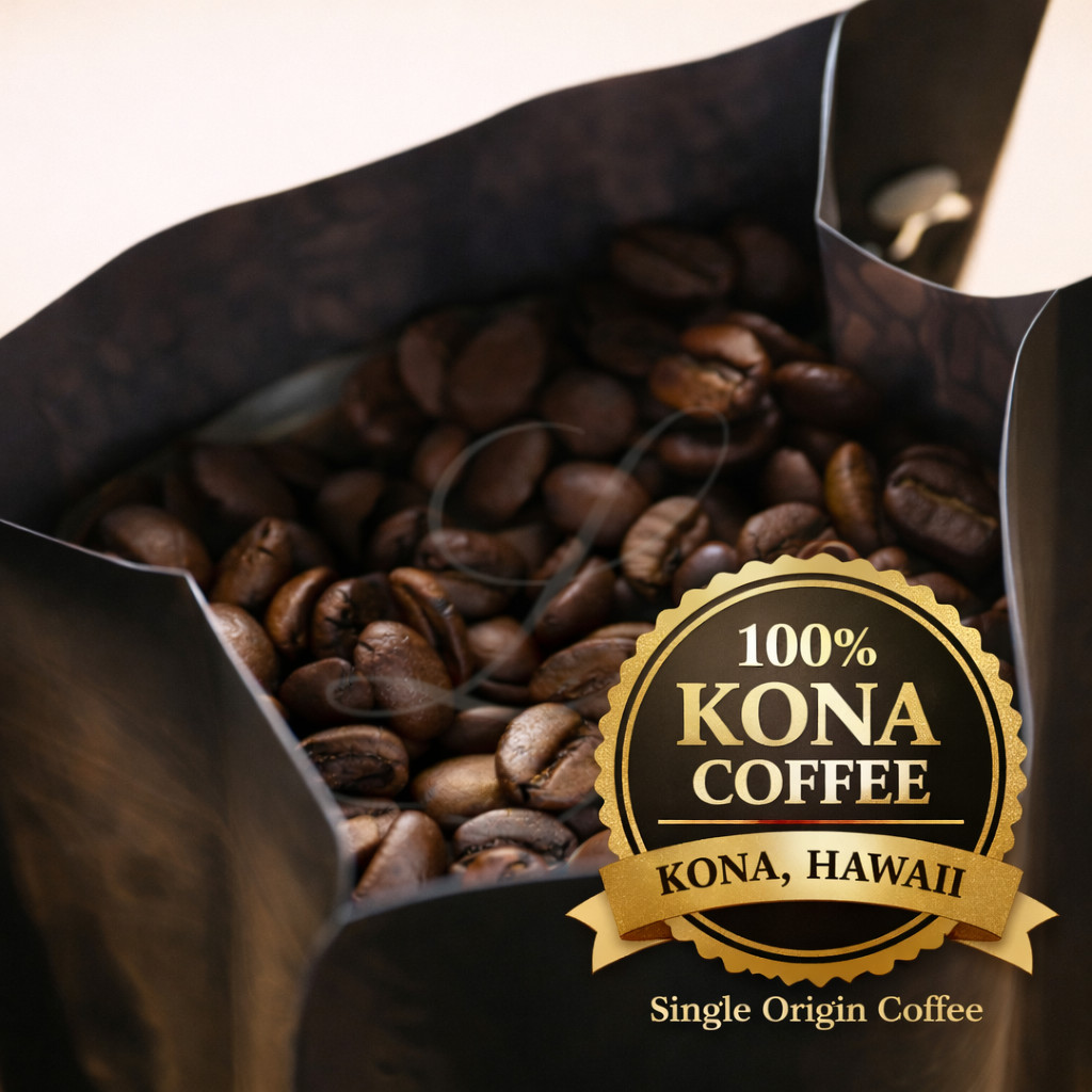 100% Kona Extra Fancy Coffee, 5 lbs, Green Beans or Medium Roasted to Order!