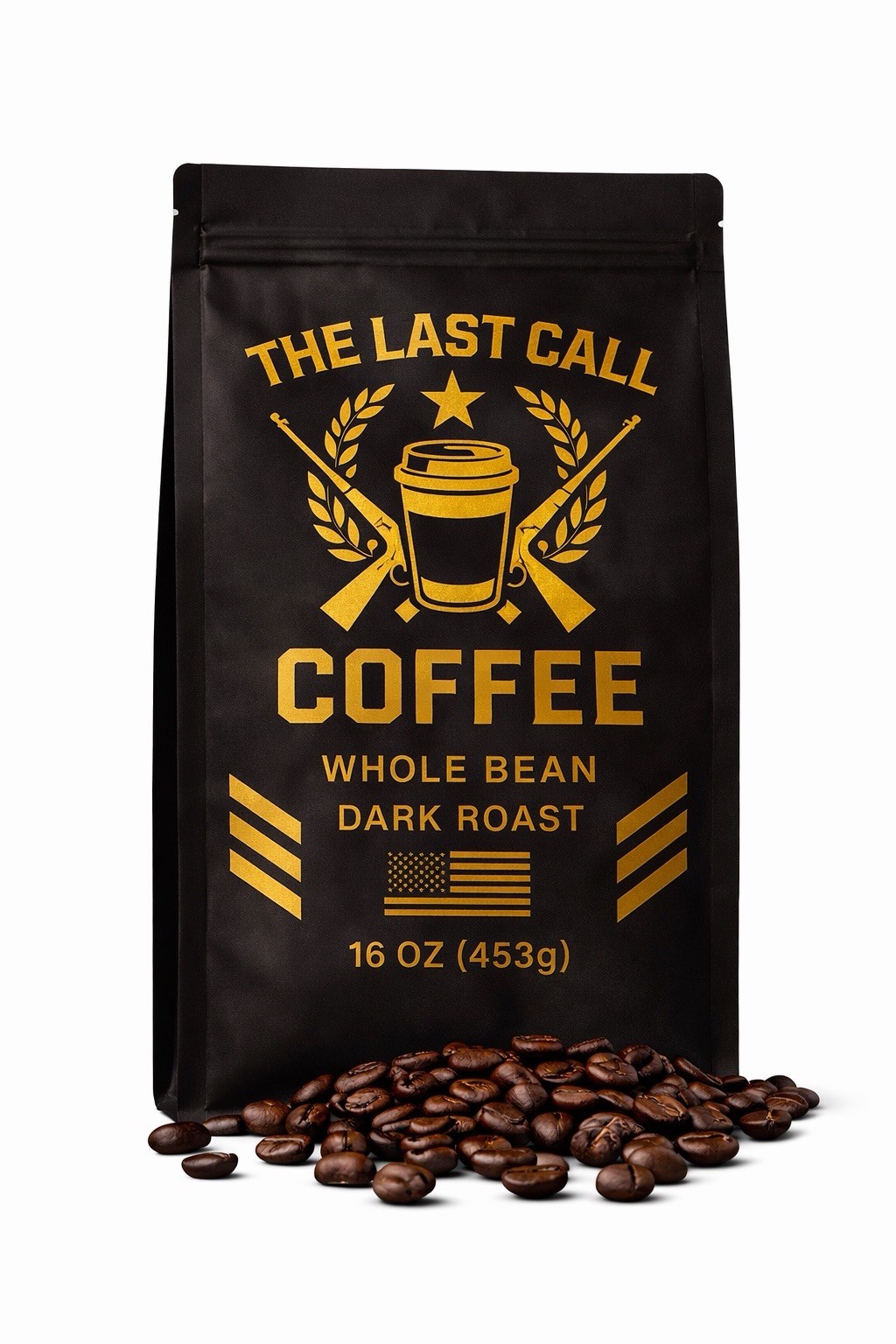 The Last Call Coffee Dark Roast 12 Oz. 100% Arabica Whole Bean | Free Shipping