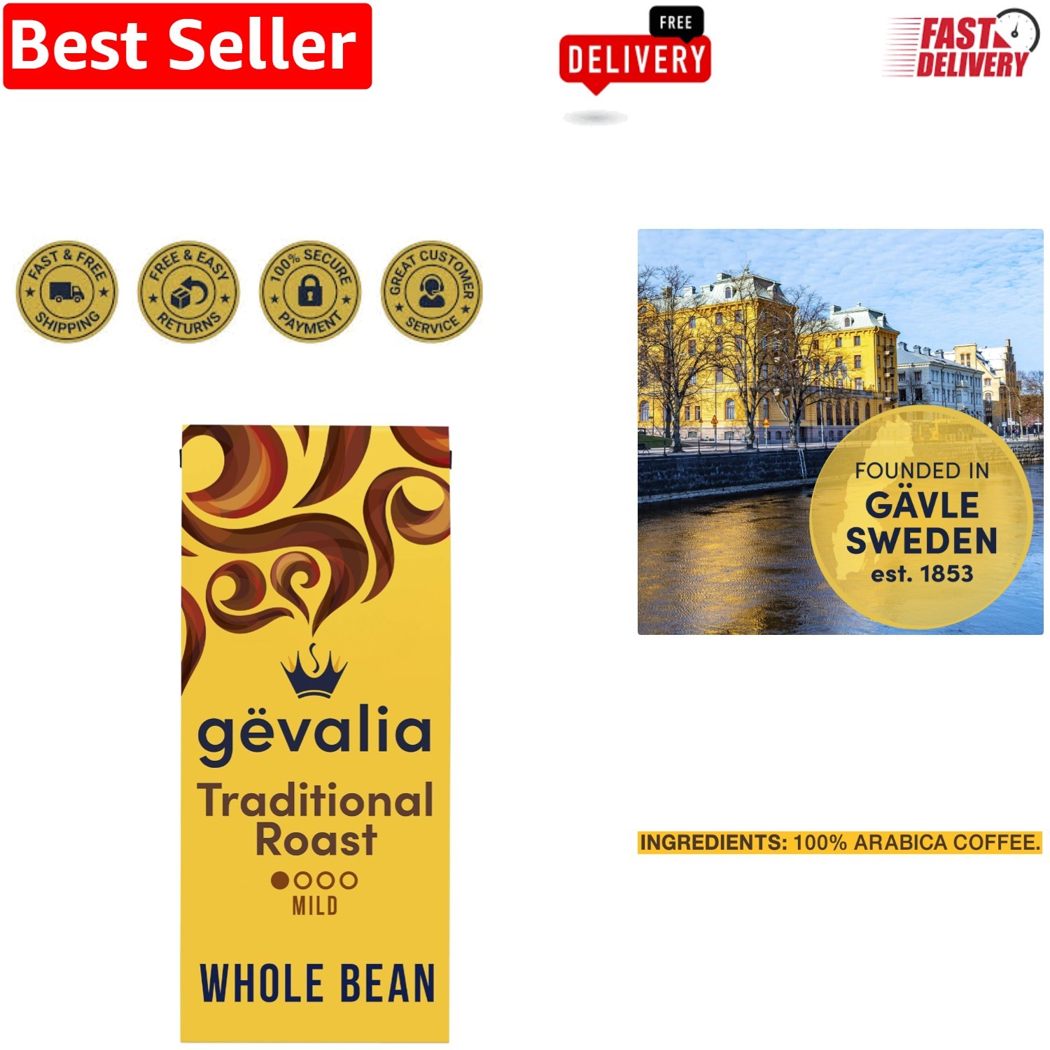Kosher Certified Mild Roast Whole Bean Coffee – 12 oz for Enriching Flavor