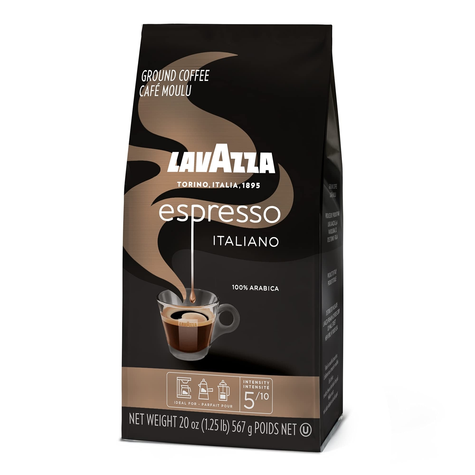 Lavazza Espresso Italiano Ground Coffee, 100% Arabica, 20 Oz Soft Bag, Espres…