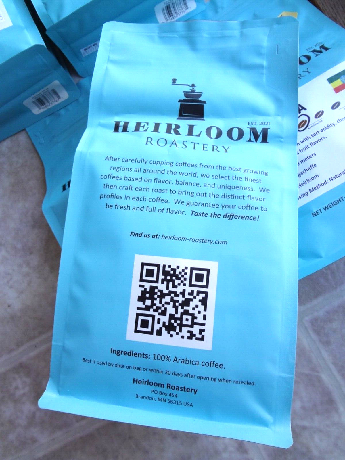 Heirloom Roastery Ethiopia Whole Bean Coffee 16 oz each (Lot of 5)