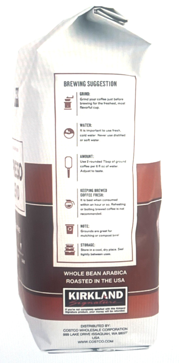 New Kirkland Signature Espresso Blend Whole Bean Coffee Dark Roast 2.5 Pounds