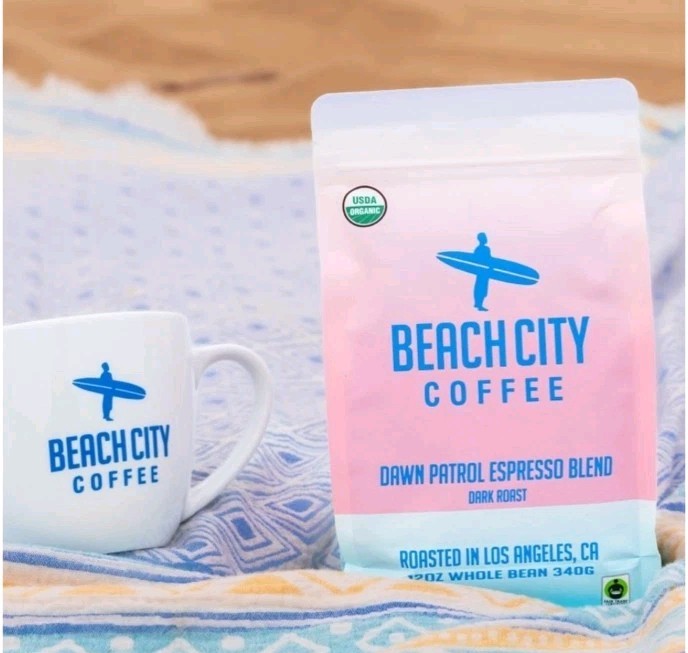 BEACH CITY COFFEE Dawn Patrol Espresso Blend Whole Bean Dark Roast 12oz/340g Bag