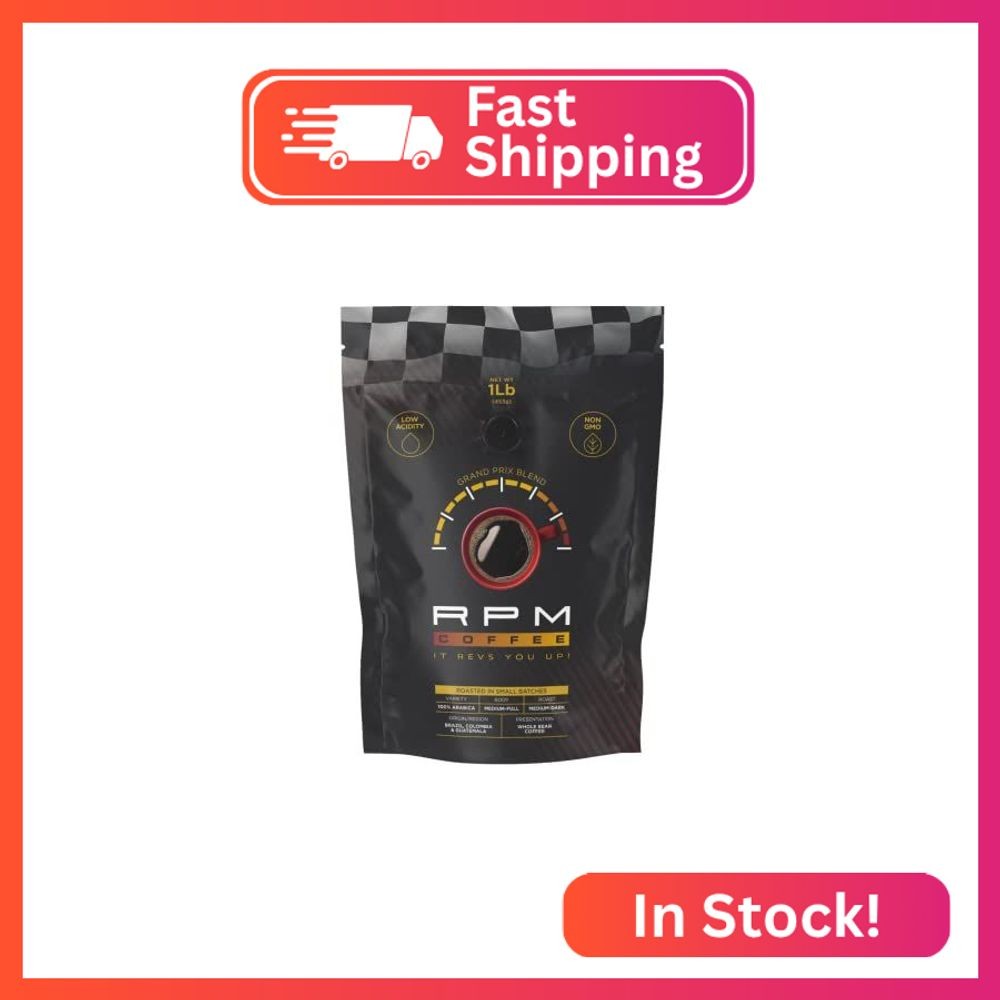 1LB RPM Grand Prix Premium Coffee, Standard Caffeine – Supercharged Flavor, Medi