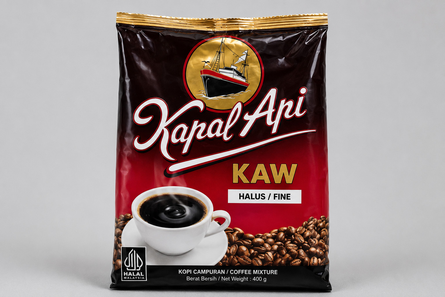 Kapal Api Kaw Fine Coffee Mixture 440g Indonesian Ground Coffee Halal