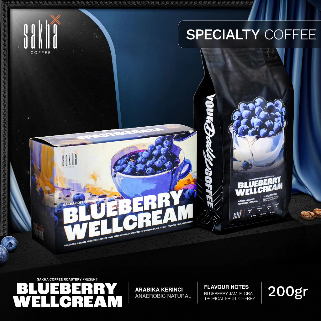 Kopi Arabika Blueberry Well Cream Coffee Bean Arabica Biji Coffe