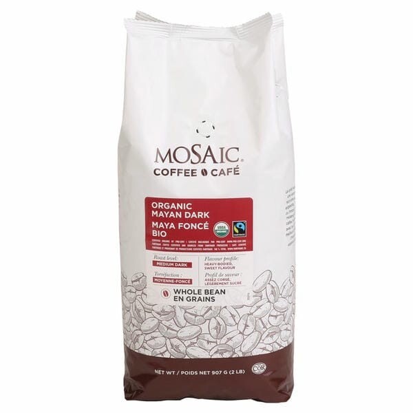 Mosaic Organic Mayan Dark Whole Bean Coffee 907g/2Lbs (8/Case)