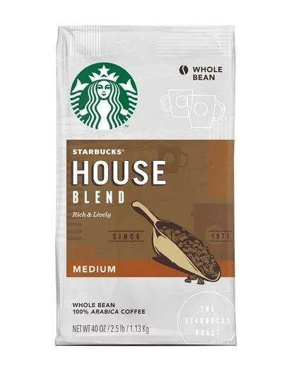 Starbucks House Blend Whole Bean Coffee (40 oz. bag) 2 Pack