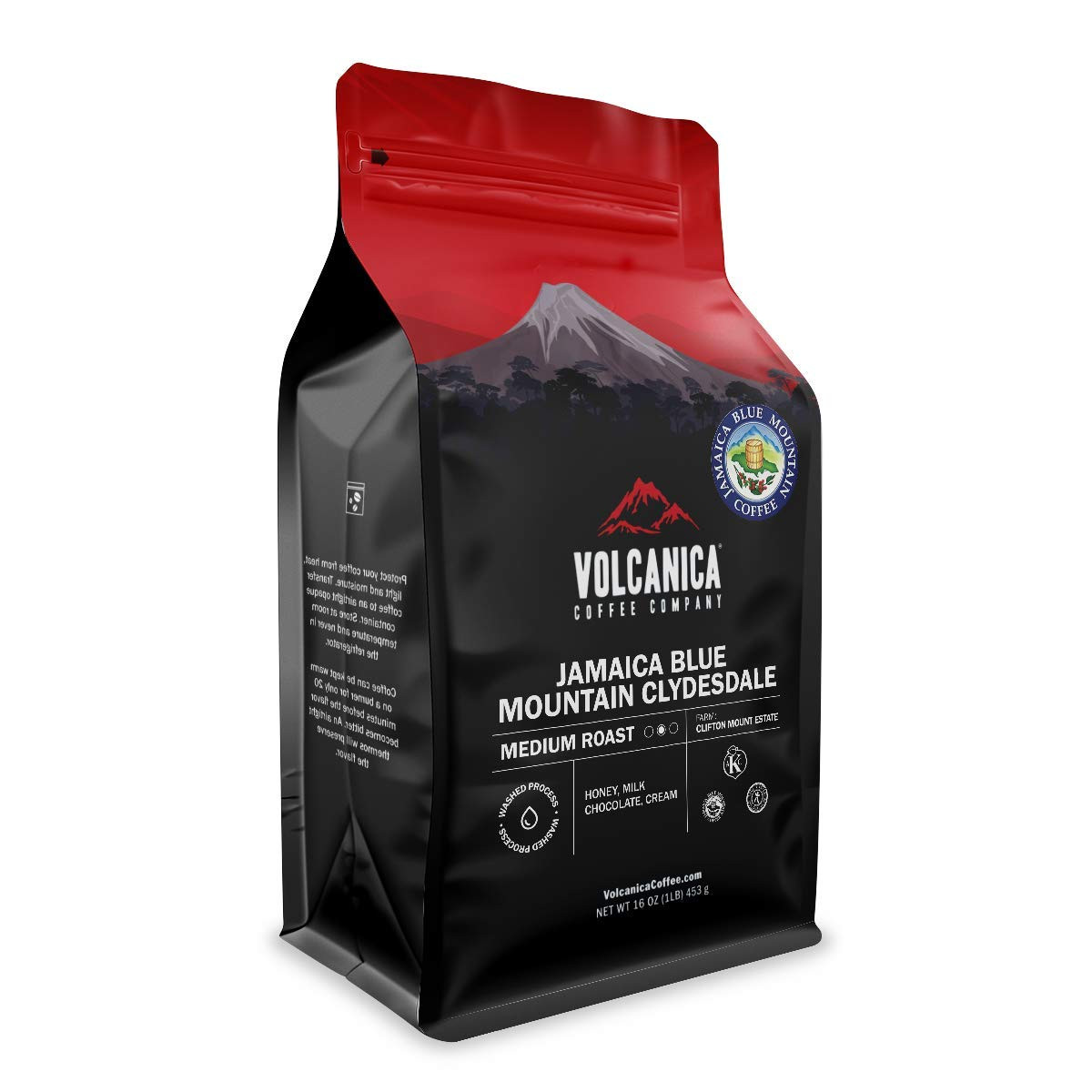 Premium Jamaican Blue Mountain Coffee, 100% Pure Whole Bean, 16oz Fresh Roasted