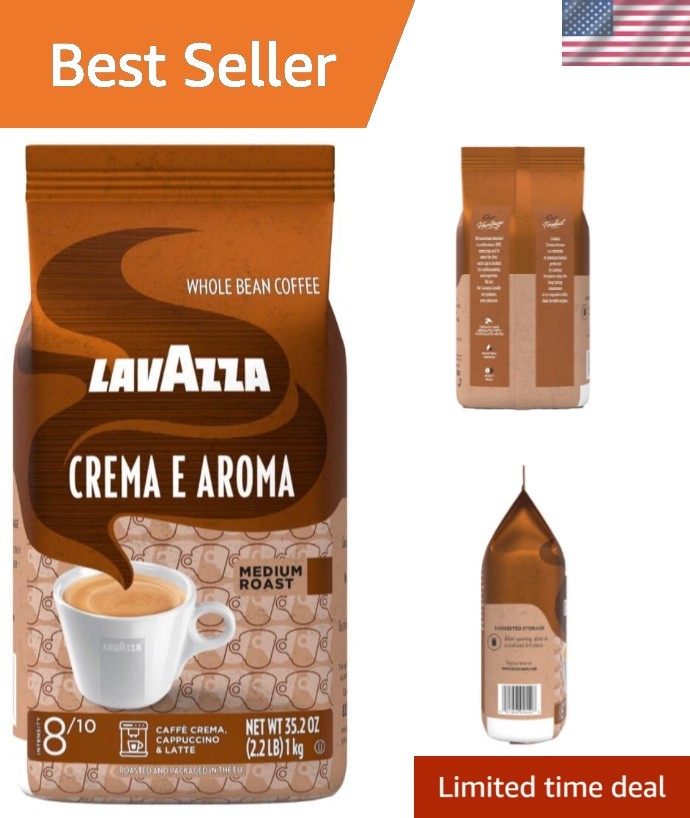 Crema E Aroma Whole Bean Coffee – Intense Earthy Flavor, 2.2lb Luxury