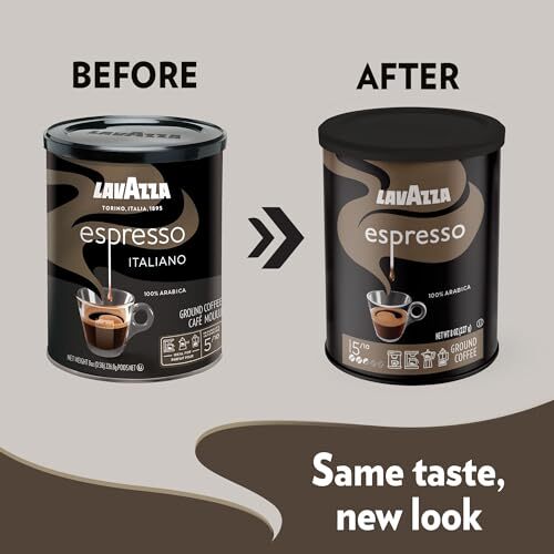 Lavazza Espresso Medium Roast Ground Coffee 100% Arabica 8 oz Tin 6 Pack
