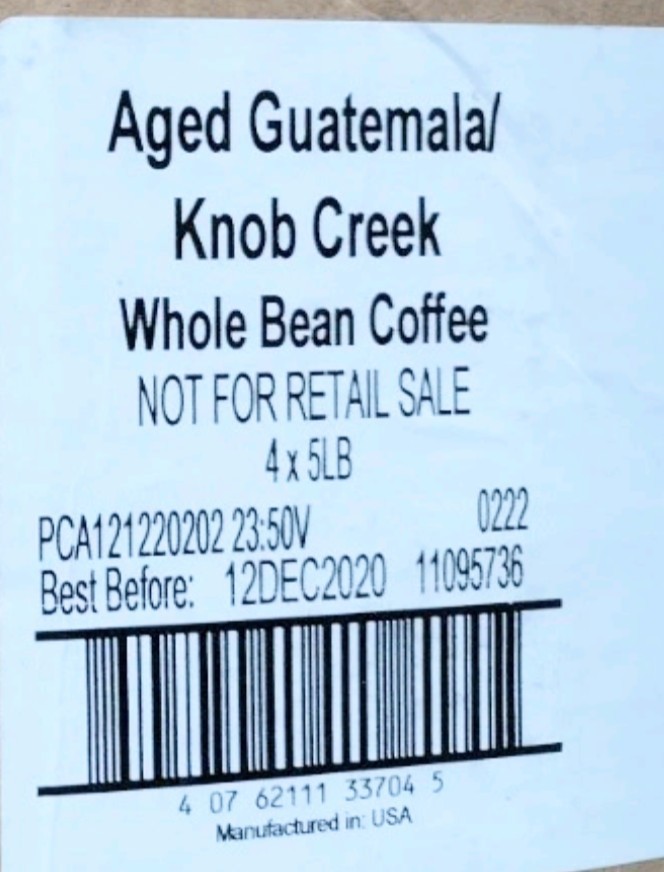Starbucks Aged Guatemala Knob Creek Whole Bean Coffee – 5lb Bag Case of 4 (20lbs