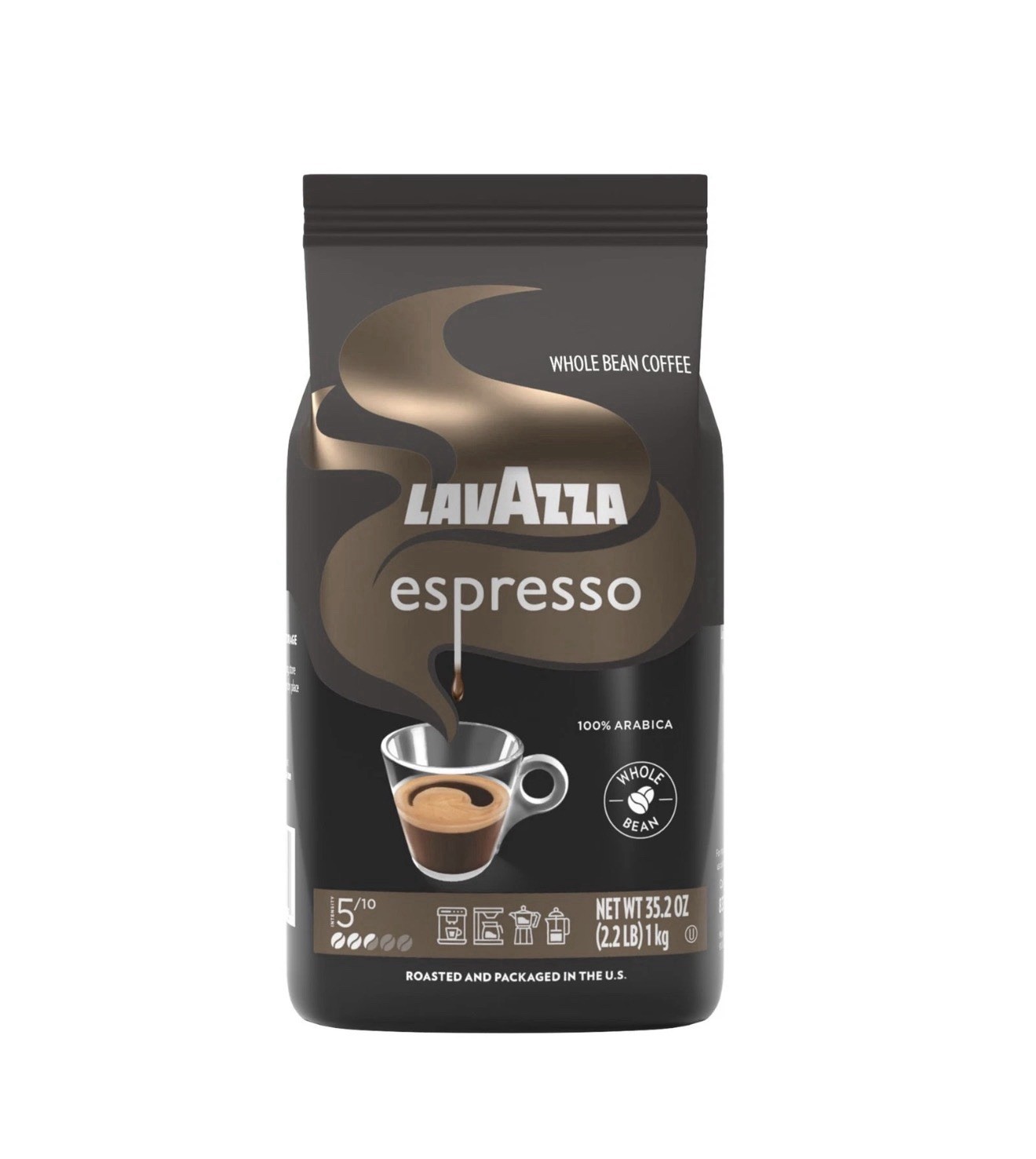 Espresso Whole Bean Coffee, Medium Roast, 100% Arabica, 2.2 lb Bag