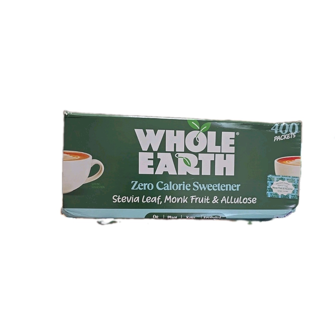 Whole Earth Sweetener Stevia Monk Fruit Erythritol Packets Sugar Substitute 400