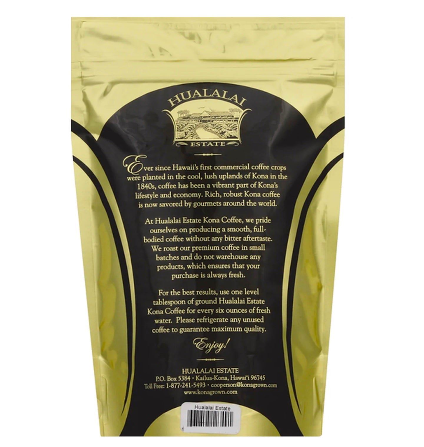 Hualalai Estate Coffee 100% Kona Coffee 7 oz Ground or Whole Bean