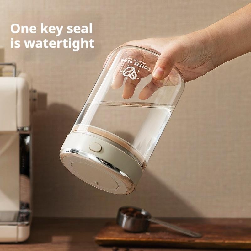 Coffee Bean Sealed Jar with Date Tracker and Waking Bean Valve Vacuum Food Grade