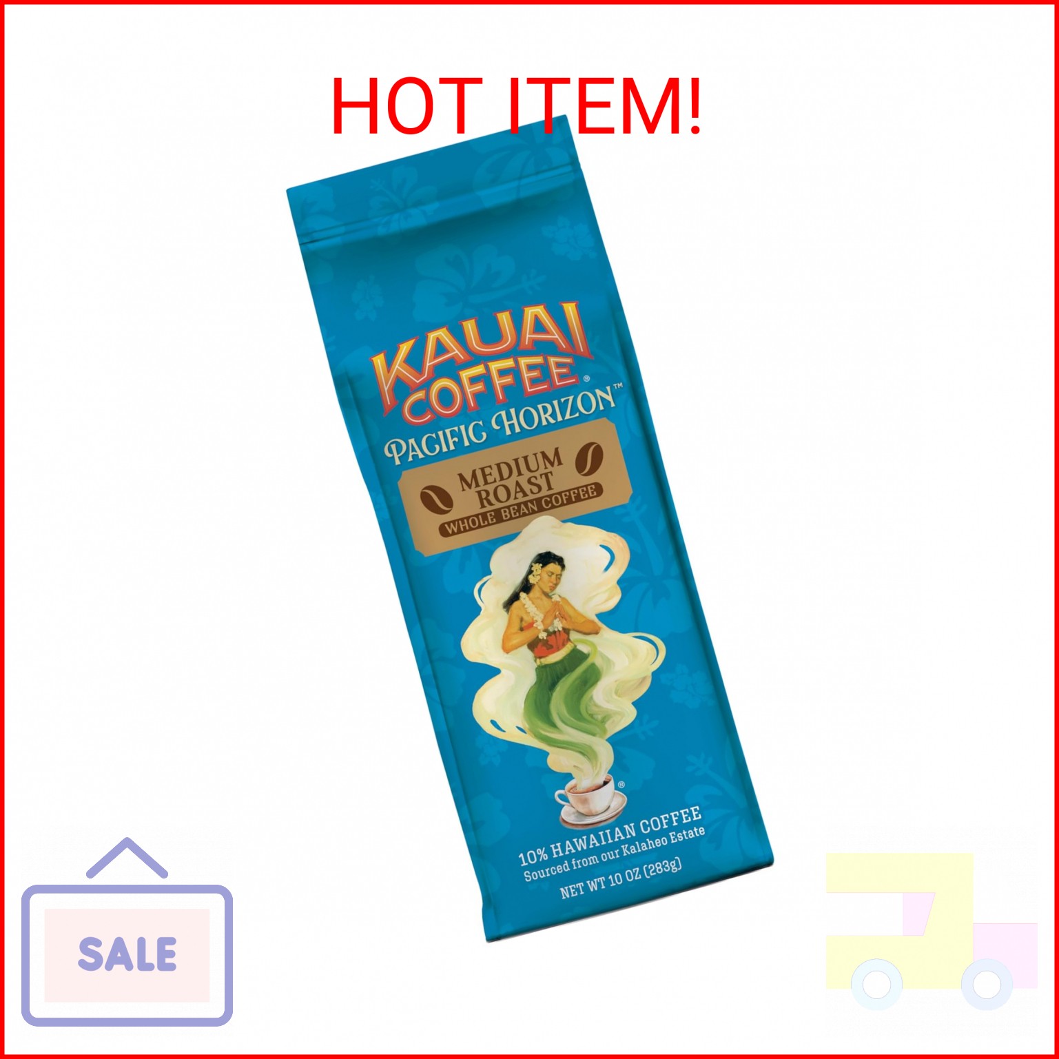 Kauai Coffee Whole Bean Coffee – Smooth, Non-Bitter Pure Arabica – Light Floral