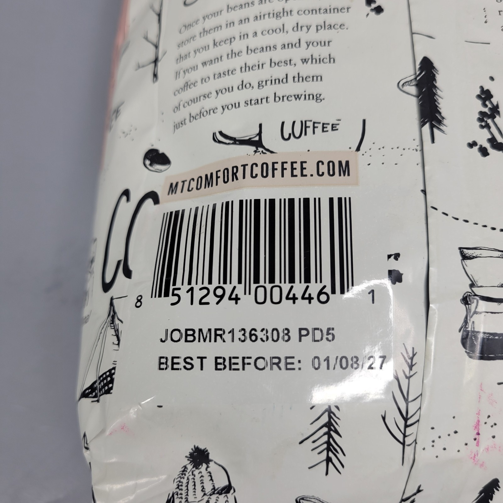 Mt. Comfort Organic Peru Medium Roast Whole Been Coffee 2.5 Lb Bag EXP 01/2027