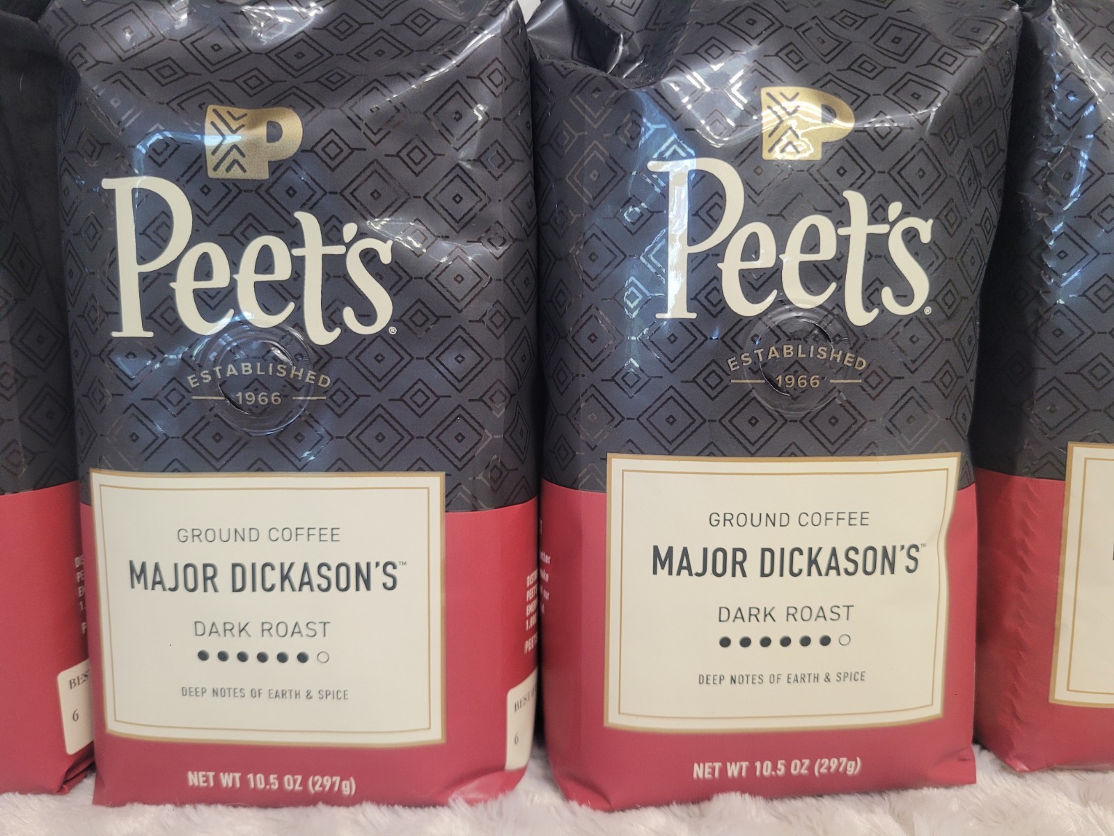 Lot of 6 ~ Peet’s Major Dickason’s Ground Coffee Dark Roast 10.5oz each bag