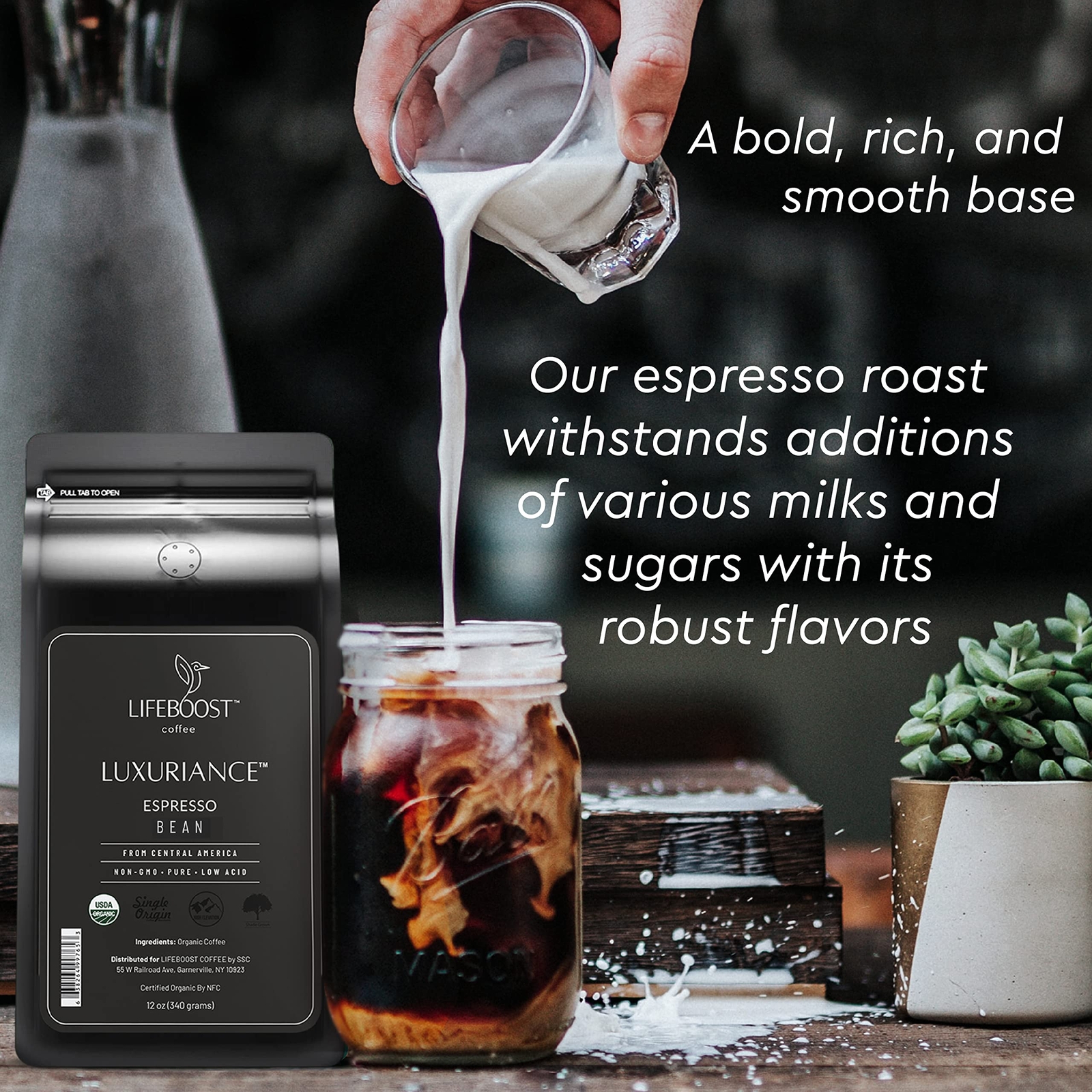 Lifeboost Low Acid Espresso Whole Bean Coffee 12oz x 3 Pack – USDA Organic