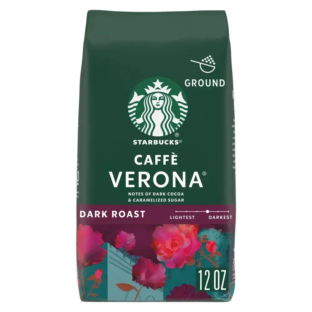 Starbucks Caffe Verona Dark Roast Ground Coffee 12oz 100% Arabica Cocoa Notes