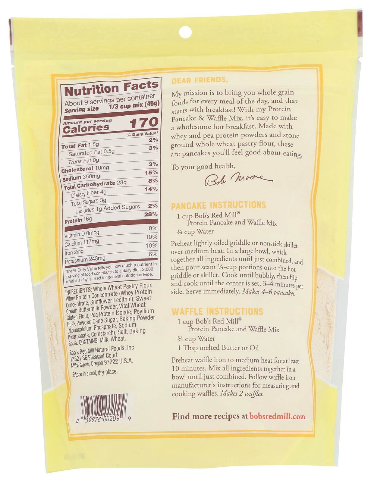 Protein Pancake And Waffle Mix By Bob’S Red Mill 14 Ounce 15 Grams Flour 4 Pack