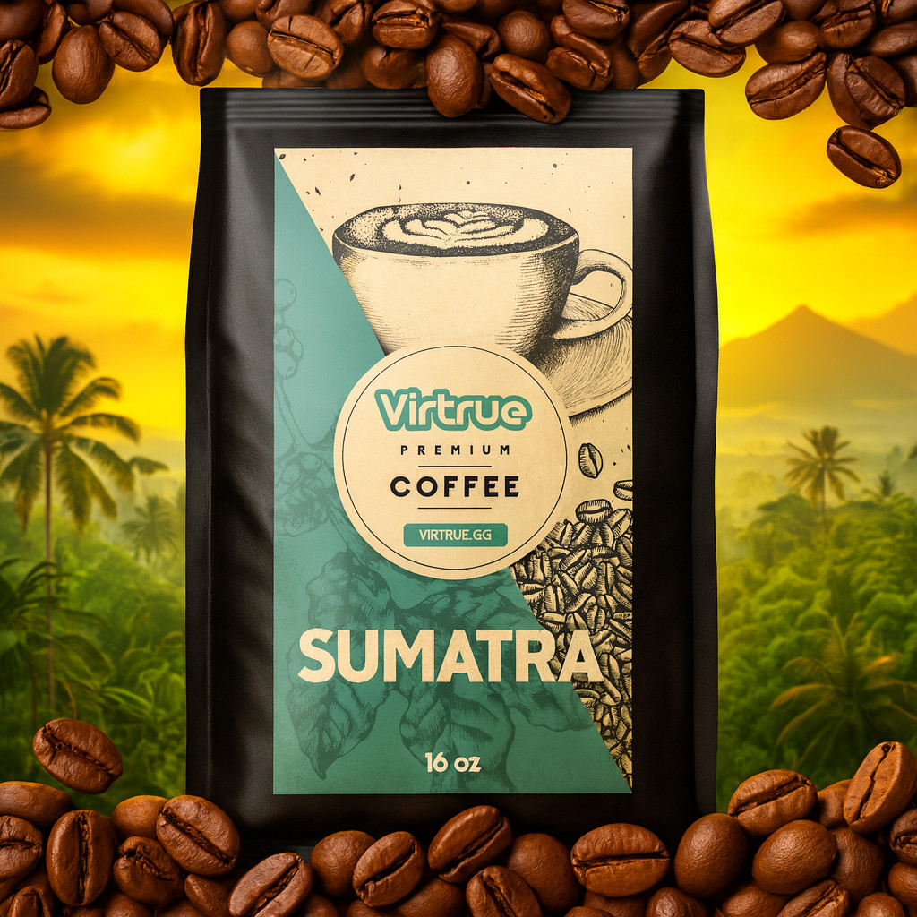 Sumatra Medium Roast Coffee 16oz – Ground/Whole Bean – Smooth Flavor – Fast Ship