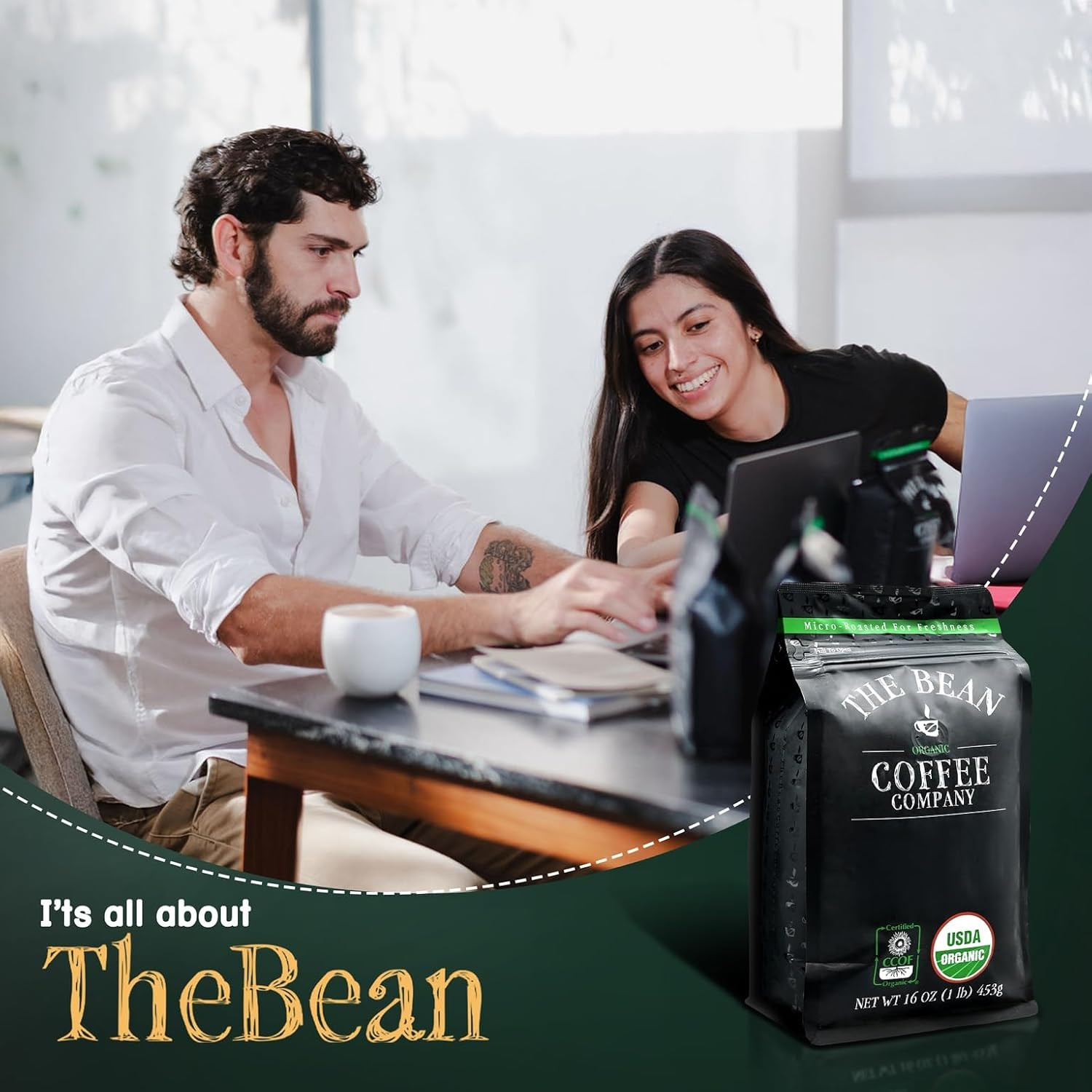 Mocha Java Medium Roast Whole Bean Coffee – 5lb Bag by The Bean Organic