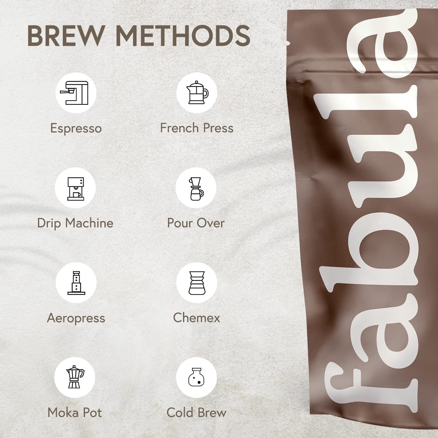 Fabula Low Acid Organic Coffee Beans Medium Roast 12 oz Non-GMO