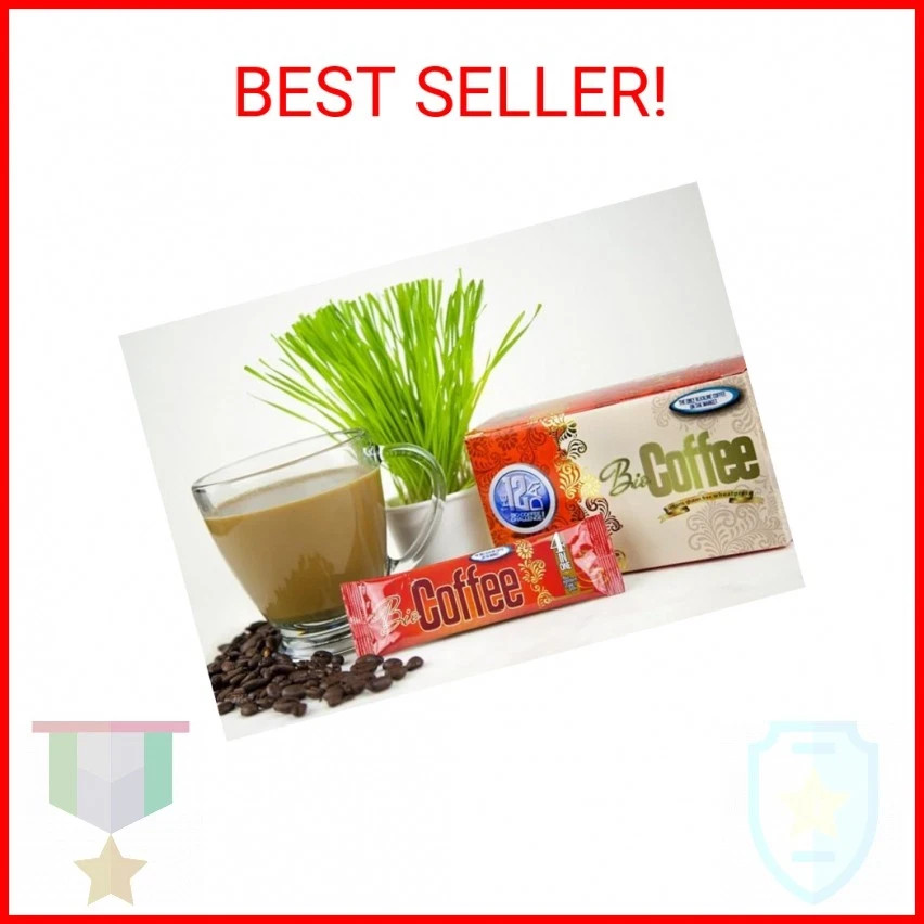 Bio Coffee- NEW! – First Organic Instant Non-dairy Alkaline Coffee (12 Sachet Bo
